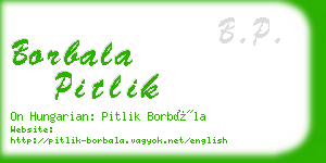 borbala pitlik business card